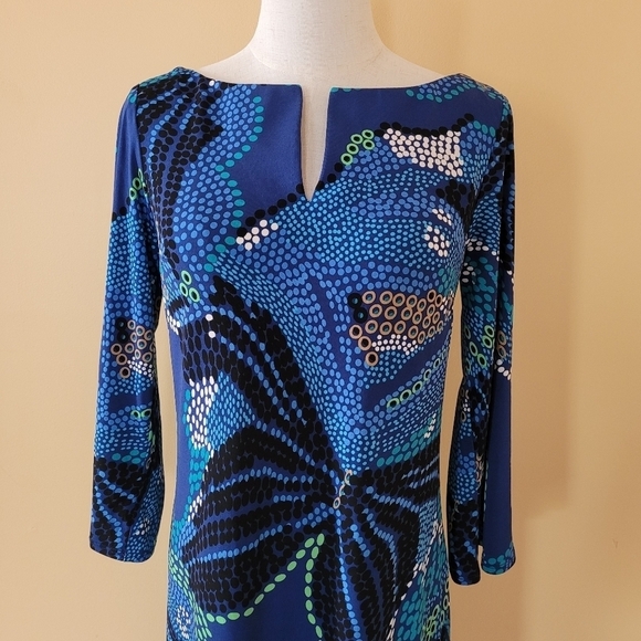 Laundry by Design Blue Sleeve Mini Dress Sz 4 - Picture 2 of 10